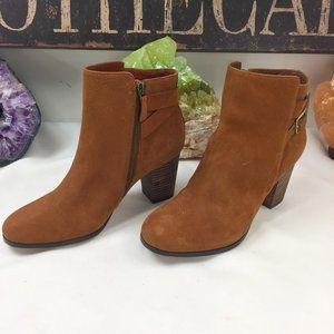 Cole Haan Brown Cassidy Bootie Nubuck Leather Zip